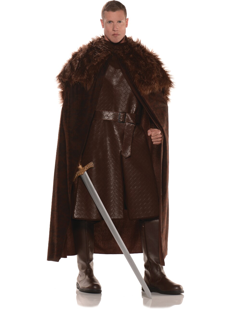 King Of Thrones Renaissance Cape With Brown Fur Shawl Costume Accessory